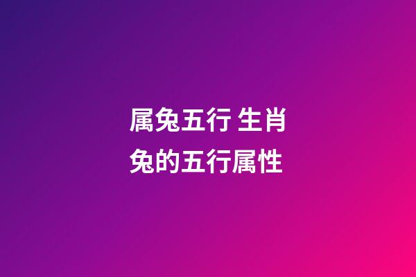 属兔五行 生肖兔的五行属性-第1张-观点-玄机派